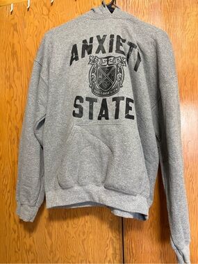Anxiety State Unisex Gray Pullover Hoodie